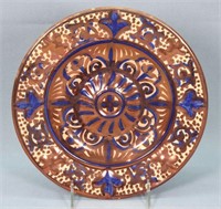 Hispano-Moresque Molded Earthenware Plate