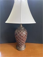 Table Lamp with Basket Weave Pattern