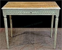 French Louis Xvi Style Distressed Wood Table