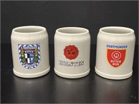 3 German Stoneware Beer Steins