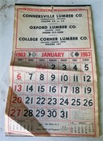 1963 Connersville Lumber Co. Calendar