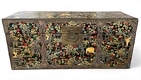 Hand-Painted Chinese Wedding Lacquer Box.