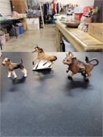 Miniature horse cow and dog figurines