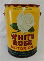 1950 WHITE ROSE MOTOR OIL 5 IMP. GAL CAN