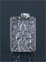 Chinese Silver Ganesha  Pendant 925 Mark