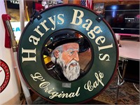 30” Wooden 2-Sided Harry’s Bagels Sign