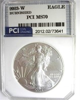 2023-W Silver Eagle PCI MS70 Burnished