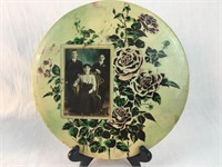 Lovely Antique Hand Painted Tintype On Metal