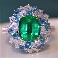 2.9ct Natural Emerald 18Kt Gold Ring
