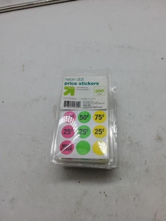 5 neon dot price stickers