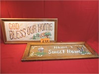 Wooden Home Sweet Home & God Bless Wall Art
