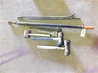 Tire bead breaker and assorted tire tools