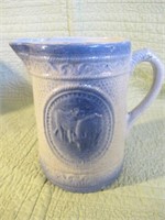 SALT GLAZE, PITCHER CIR 1880'S CLEAN 8 H