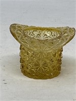 Amber glass toothpick holder, possibly Fenton