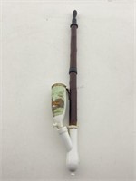 Antique German Porcelain Hand Painted Smoking Pipe