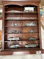 12 Franklin Mint fire engines pewter W/ display