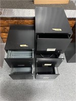 2 black file cabinets