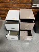 2 file cabinets white and tan