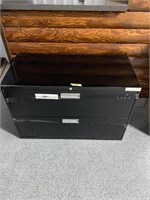 Large black file cabinet with 2 drawers