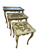 LOT OF 3 ITALIAN STACKING TABLES
