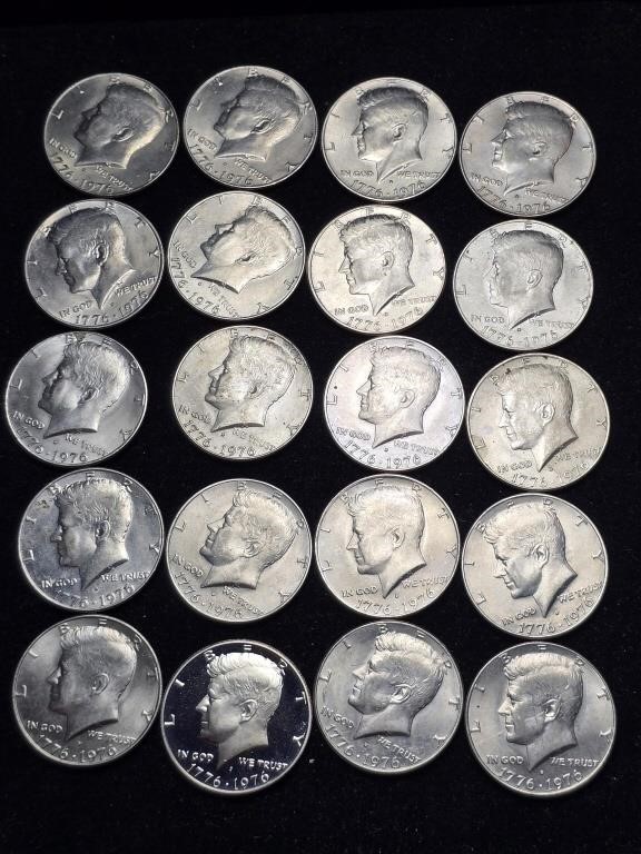 1976D Kennedy Half Dollars (20) Bicentennial 1976D