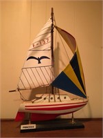 Vtg. Princess Sailboat - Measures 15" x 25"