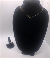 Necklace marked 12kt GF and ring 14kt GF