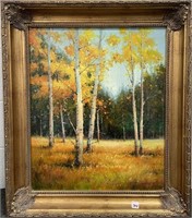 BIRCH TREES - OIL ON CANVAS - ARTIST SIGNED -