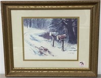 COUNTRY MAILBOXES BY JIM GRAY - PRINT - FRAMED AND