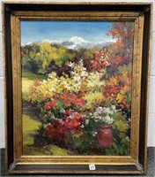 FLORAL LANDSCAPE BY K. YUNIA - OIL ON CANVAS -