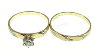 10k Yellow Gold Ladies Bridal Ring Set