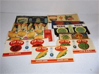 10 Early Vegetable Crate labels