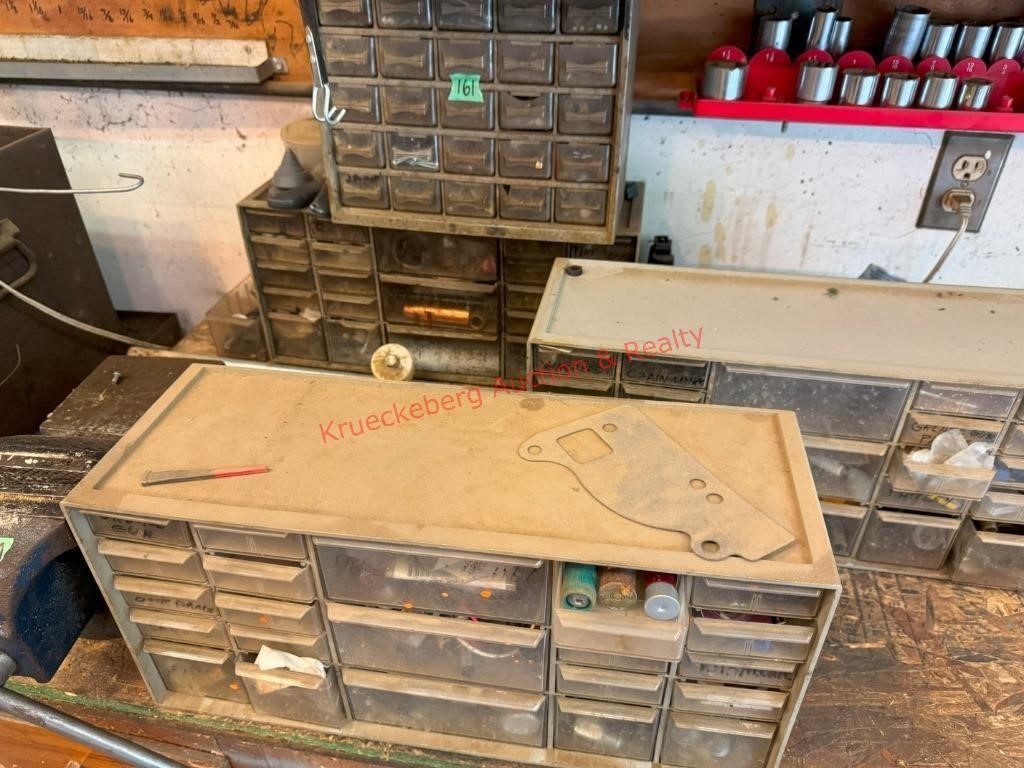 4 Nut/Bolt Bins W/ Contents