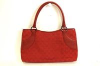 Gucci Red Canvas Tote Shoulder Bag