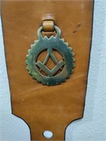 Vintage Brass Medallions on Brown Leather Strap