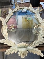 Sculpted Metal Oval Mirror