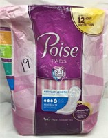 F8) WOMENS POISE PADS, 19 TOTAL PADS