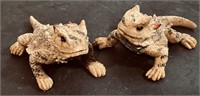 Two Horny Toad Figurines