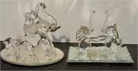 Two Hand blown glass Elephants