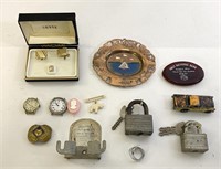 Knick Knack LOT Locks, Watches, & More.