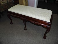 Claw Foot Upholstered Bench
