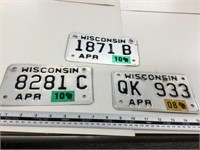 3 wisconsin motorcycle plates