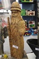 LARGE HAND CARVED WOODEN MAN