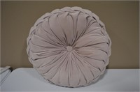 16” pink round plush pillow - clean