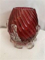 Cranberry Art Glass Bud Vase