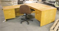 L-Shaped Desk w/Chair, Approx 66"x 74"x 29"