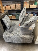 LARGE UPHOLSTERED OTTOMAN & THROW PILLOWS