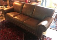 Rustic Cabin Brown Leather Couch
