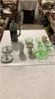 Maders beer stein, depression ashtray, egg cups,