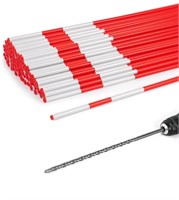 25 Pack 36" Hollow Plastic Reflective Snow Stakes